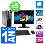 Pc lenovo m92p sff ecran 27  intel i5 - 3470 ram 16go disque 250go windows 10 wifi