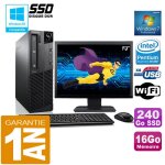 Pc lenovo m92p sff intel g630 ram 16go disque 240 go ssd wifi w7 ecran 19