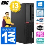 Pc lenovo thinkcentre m910s sff intel i3 - 6100 ram 64go ssd 480go windows 10 wifi