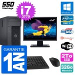 Pc tour dell t1650 ecran 22  intel core i7 - 3770 ram 32go ssd 2to windows 10 wifi