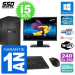 Pc tour dell xe2 mt ecran 27  intel i5 - 4570 ram 32go ssd 240go windows 10 wifi