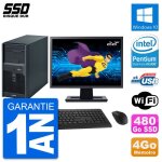 Pc tour fujitsu p2560 ecran 22  intel e5500 ram 4go ssd 480go windows 10 wifi