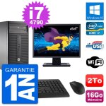 Pc tour hp 280 g1 mt ecran 22  core i7 - 4790 ram 16go disque 2to windows 10 wifi