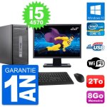 Pc tour hp 400 g2 mt ecran 22  intel i5 - 4570 ram 8go disque 2to windows 10 wifi