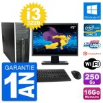 Pc tour hp 8300 ecran 19  intel i3 - 3220 ram 16go disque 250go windows 10 wifi
