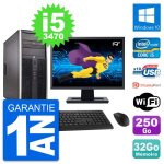 Pc tour hp 8300 ecran 19  intel i5 - 3470 ram 32go disque 250go windows 10 wifi