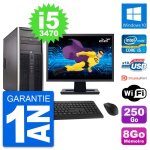 Pc tour hp 8300 ecran 22  intel i5 - 3470 ram 8go disque dur 250go windows 10 wifi