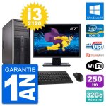 Pc tour hp 8300 ecran 27  intel i3 - 2120 ram 32go disque 250go windows 10 wifi