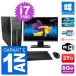 Pc tour hp elite 8300 ecran 27  intel i7 - 2600 ram 8go disque 2to windows 10 wifi