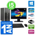 Pc tour hp pro 6200 cmt ecran 19  i5 - 2400 ram 16go disque 500go windows 10 wifi