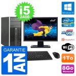 Pc tour hp pro 6200 cmt ecran 22  i5 - 2400 ram 8go disque dur 1to windows 10 wifi