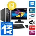 Pc tour hp pro 6200 cmt ecran 27  i3 - 2120 ram 16go disque 2to windows 10 wifi