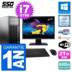 Pc tour hp workstation z240 ecran 27  i7 - 6700 ram 64go ssd 2to windows 10 wifi