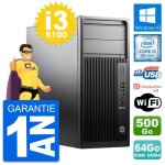 Pc tour hp workstation z240 intel i3 - 6100 ram 64go disque 500go windows 10 wifi