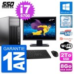 Pc tour hp workstation z240 mt ecran 27  i7 - 6700 ram 8go ssd 2to windows 10 wifi