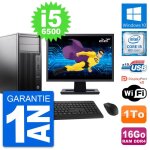 Pc tour hp z240 mt ecran 22  intel i5 - 6500 ram 16go disque 1to windows 10 wifi