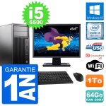 Pc tour hp z240 mt ecran 22  intel i5 - 6500 ram 64go disque 1to windows 10 wifi