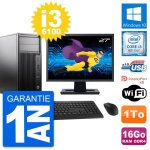 Pc tour hp z240 mt ecran 27  intel i3 - 6100 ram 16go disque 1to windows 10 wifi