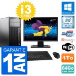 Pc tour hp z240 mt ecran 27  intel i3 - 6100 ram 64go disque 1to windows 10 wifi