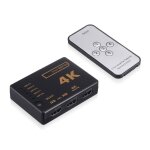 Repartiteur hdmi 5 ports uhd 3d 4k 1080p selecteur de commutateur hub ir telecommande hdtv telecommande ...