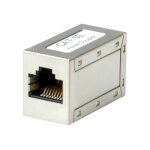 Roline - coupleur r�seau - rj - 45 (f) pour rj - 45 (f) - blind� - cat 5e - argent