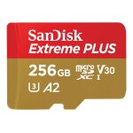 Sandisk extreme plus - carte m�moire flash (adaptateur microsdxc vers sd inclus(e)) - 256 go - a2 / video ...