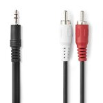 Shiba - cble audio stro jack 3, 5 mm vers 2 rca mini jack vers rca mle pour mobile, tablette, pc, ...