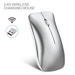 Silence 2. 4g sans fil ergonomie rechargeable souris optique pour ordinateur portable tablet pc