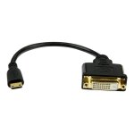 Startech. com 8 in mini hdmi to dvi cable adapter, dvi - d to hdmi (1920x1200p), 19 pin hdmi mini (c) ...