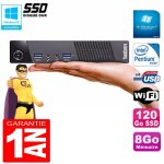 Ultra mini pc lenovo m73 usff tiny g3250t 8go disque 120go ssd wifi w7