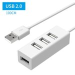 Usb2. 0 100cm - adaptateur hub mini usb 2. 0  4 ports, commutateur pour pc portable, windows surface, ...