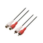 Valueline - rallonge de c�ble audio - rca x 2 m�le pour rca x 2 femelle - 5 m - noir