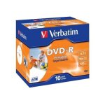 Verbatim - 10 x dvd - r - 4. 7 go 16x - surface imprimable photo large - boîtier cd Verbatim - 10 x dvd - r - 4. 7 go 16x - surface imprimable photo large - boîtier cd