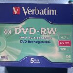 Verbatim - 5 x dvd - rw - 4. 7 go 6x - botier cd