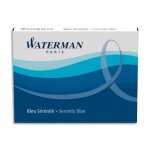 Waterman etui de 8 cartouches longues encre bleu s�r�nit�