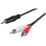 Wentronic c�ble audio / vid�o (jack 3, 5 mm st�r�o vers 2 x fiche rca) 10 m (import allemagne)