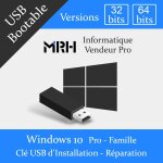 Windows 10 pro / famille cl usb 3. 0 bootable d'installation / rparation 64 / 32 bits