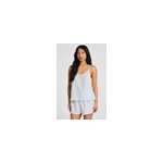 Hunkem�ller short en coton ray� bleu