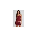 Hunkem�ller short en dentelle int�grale rouge