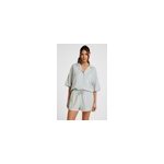 Hunkem�ller short en lin bleu