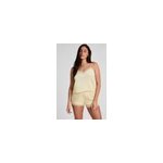 Hunkem�ller short en velours � dentelle jaune