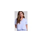 Hunkemöller veste à manches courtes en seersucker bleu Hunkemöller veste à manches courtes en seersucker bleu