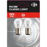Ampoule auto p21 / 5w classic light 12v 21w carrefour - le lot de 2 ampoules