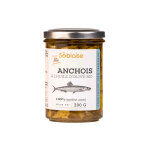 Anchois  l'huile d'olive bio la sablaise - le bocal de 120g net goutt