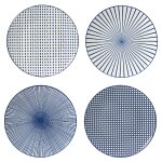 Assiette plate ronde 26, 5cm bleu en porcelaine kimiko carrefour home - l'assiette