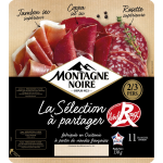 Assortiment charcuterie jambon sec, coppa et rosette  partager montagne noire - la barquette de 11 tranches ...