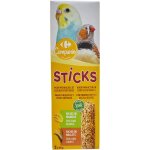Friandise sticks pour perruches sans colorants graines fruits carrefour companino - le paquet de 60g