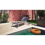 Bain de soleil multiposition en aluminium gris tello hyba - le bain de soleil