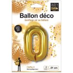 Ballon chiffre 0 or partyday - l'unit