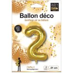 Ballon chiffre 2 or partyday - l'unit